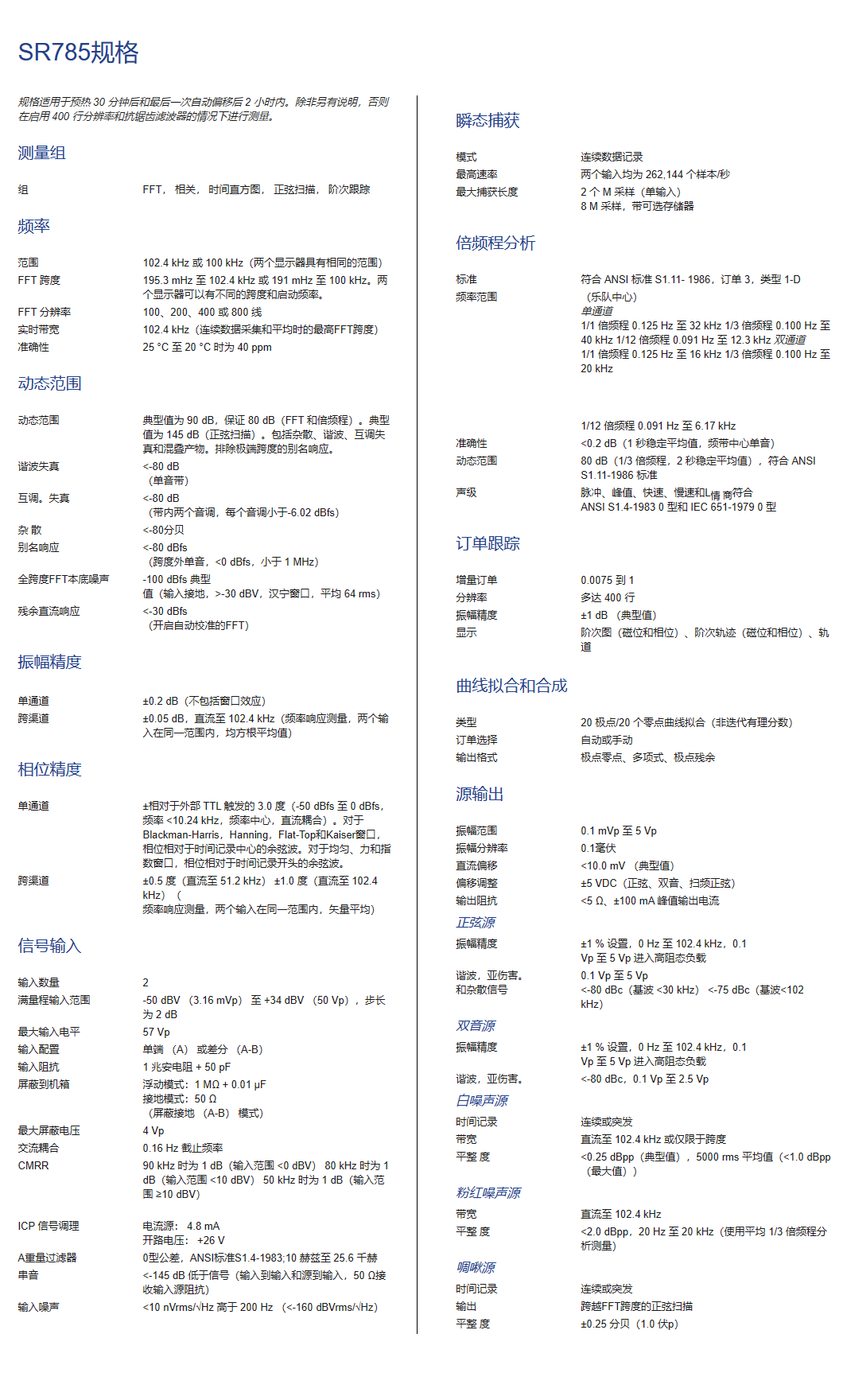 SR785雙通道動態信號分析儀(圖1)