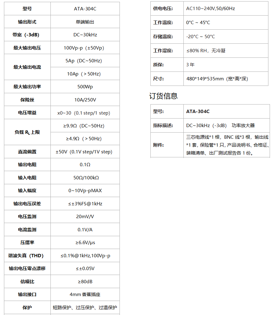 ATA-304C功率放大器(圖1)